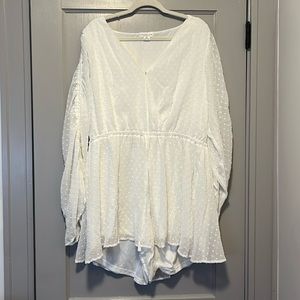 White Long Sleeve Romper